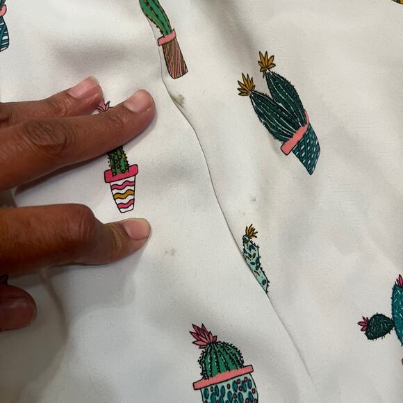 Do + Be Skirt Women's Large Cactus Plant Flowy Skater Tie Belt 90's Soft Comfy - Picture 4 of 6